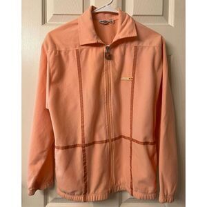 Vintage Ellesse 80s Euro Golf Style Fleece Tracksuit Jacket Womens Made in Italy